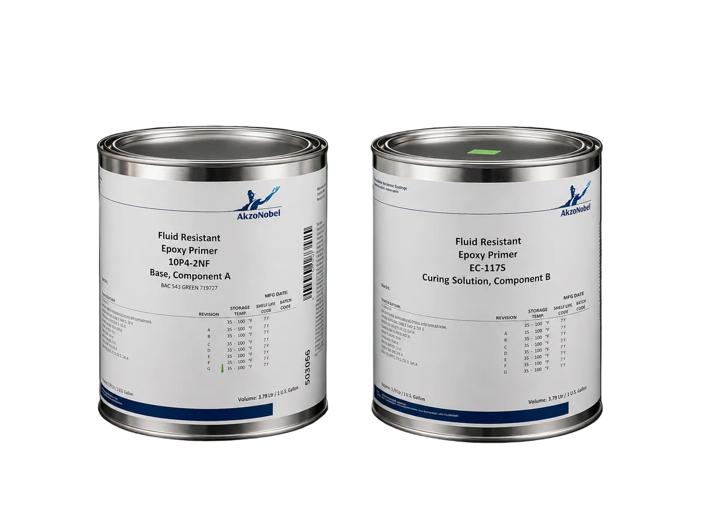 AkzoNobel 10P4-2NF/EC-117S BAC 452 Green BMS10-11 Type I, Class A, Grade A Spec Fluid Resistant Epoxy Primer - 2-Gallon Kit