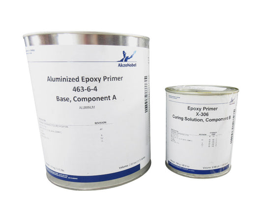 AkzoNobel 463-6-4/X-306 Aluminum BMS10-142 Type I, Class A, Grade A, Comp C Spec High Temperature Epoxy Coating - Gallon Kit