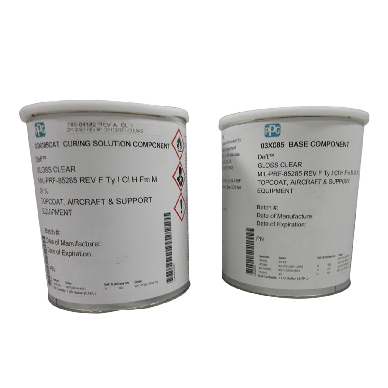 PPG® Deft® 03-X-085 Gloss Clear MIL-PRF-85285F Type I, Class H PPG® Deft® 03-X-085 Gloss Clear MIL-PRF-85285F Type I, Class H