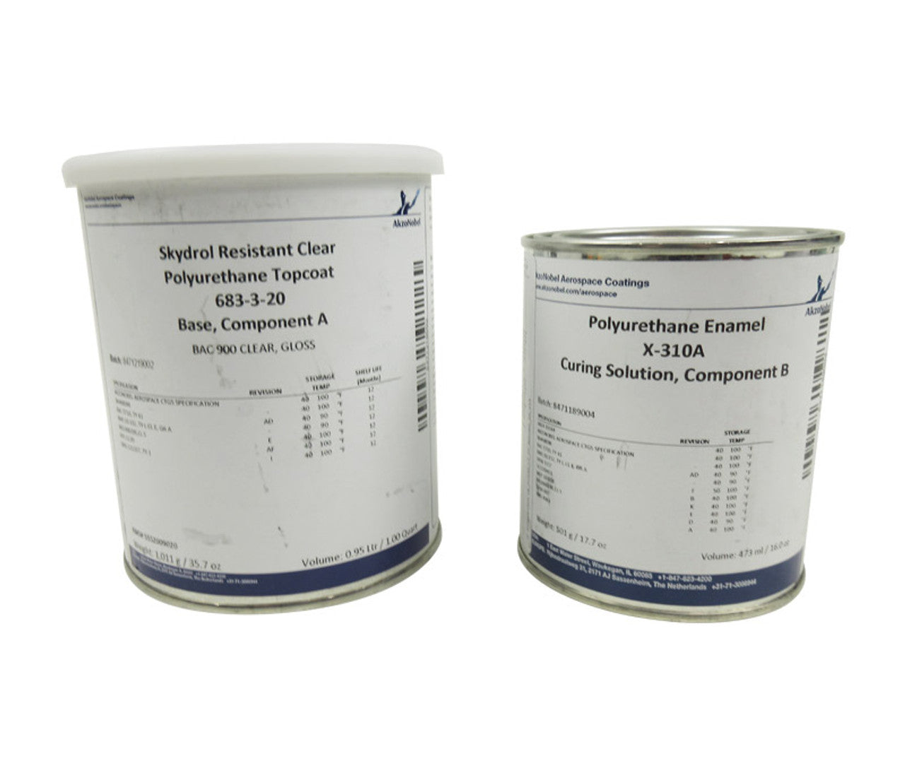 AkzoNobel 683-3-20/X-310A Clear BAC900 BAC5710 Type 41 BMS10-152 Spec Skydrol® Resistant Polyurethane Topcoat - 3 Quart Kit