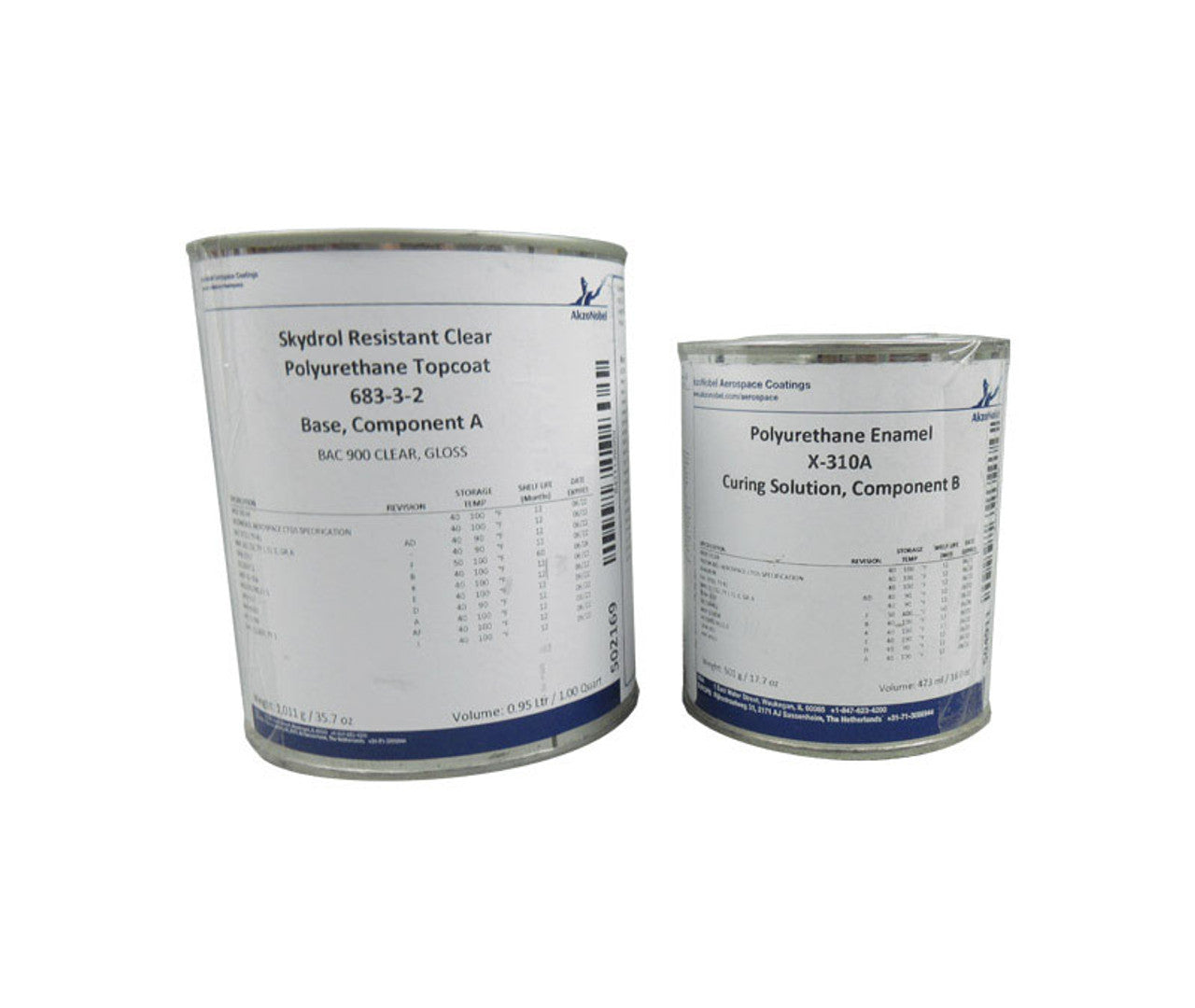 AkzoNobel 683-3-2/X-310A Clear BAC 900 BAC 5710 Type 41, AF Spec Skydrol® Resistant Polyurethane Topcoat - 1.50 Quart Kit
