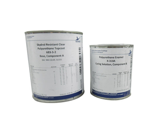 AkzoNobel 683-3-2/X-310A Clear BAC 900 BAC 5710 Type 41, AF Spec Skydrol® Resistant Polyurethane Topcoat - 1.50 Quart Kit