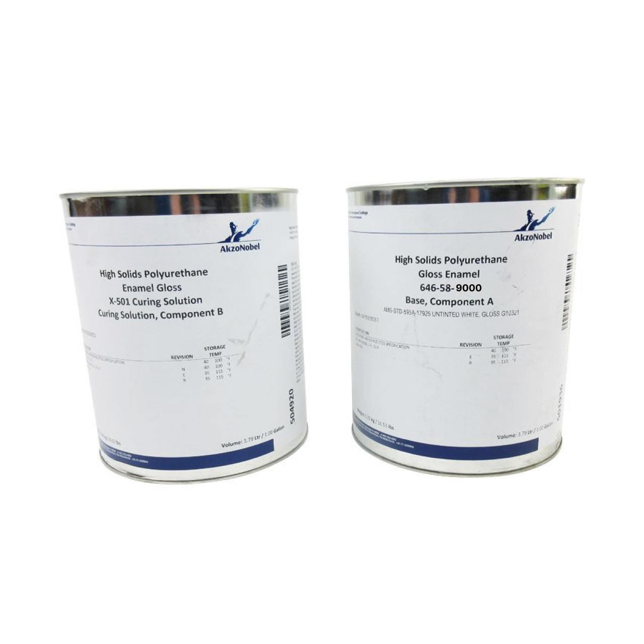 AkzoNobel 646-58-9000/X-501, High Solids Polyurethane Topcoat - Mil-PRF-85285F, Type I, Class H/MMS-420/DPM 6330-1, Gloss Clear- 2 gallon kit