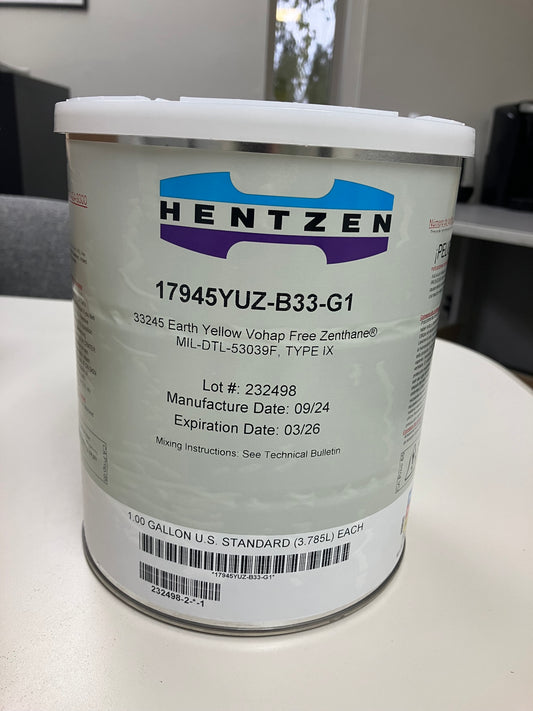 Hentzen 33245 Earth Yellow Vohap Free Zenthane, MIL-DTL-53039F, TYPE IX