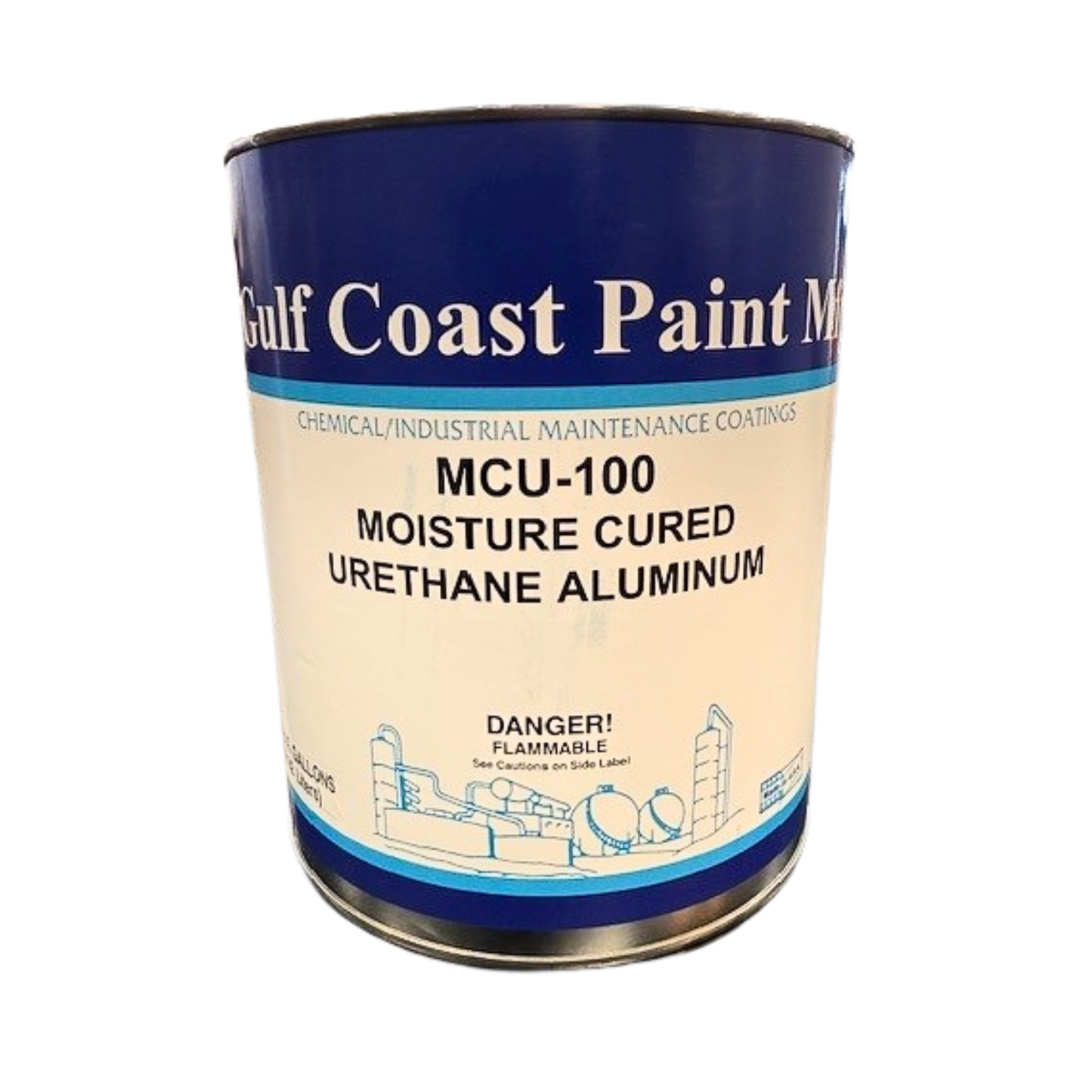 Gulf Coast MCU-100 Primer/Finish Moisture Cured Urethane Aluminum Coating, 1 Gallon