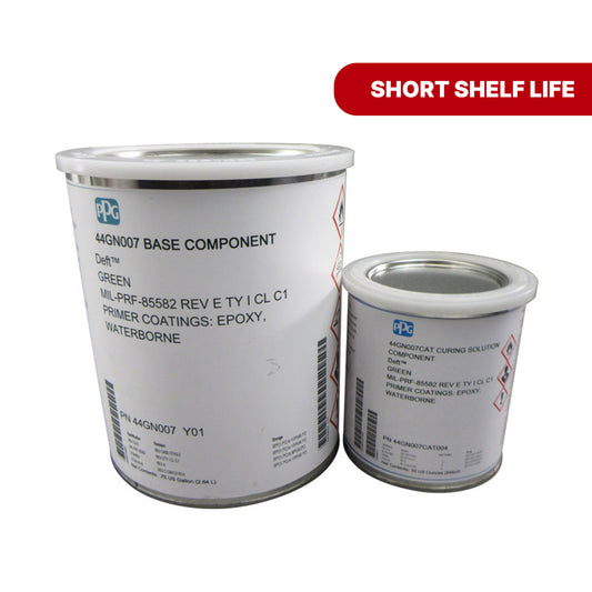 (SHORT SHELF LIFE) PPG® Deft® 44-GN-007 Green MIL-PRF-85582E Type I, Class C1 Water Reducible Low Density Epoxy Primer - Gallon Kit