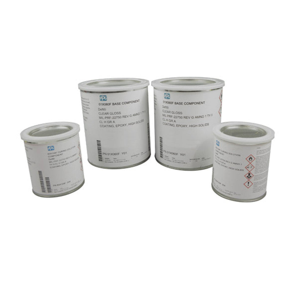 PPG® Deft® 01-X-060F Clear MIL-PRF-22750G Type II, Class H, Grade A Spec High-Solids Epoxy Topcoat - 2-Gallon Kit